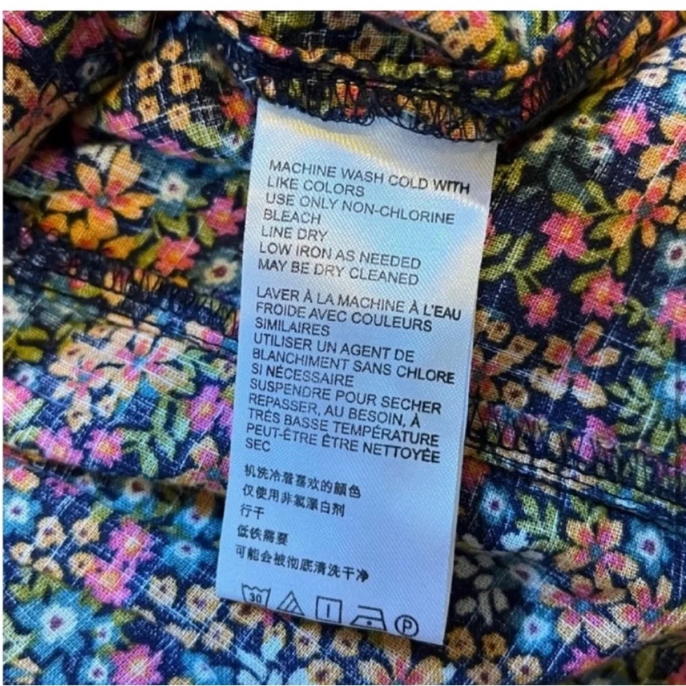 NWT Free People I Found You Printed Top in Navy Combo size medium